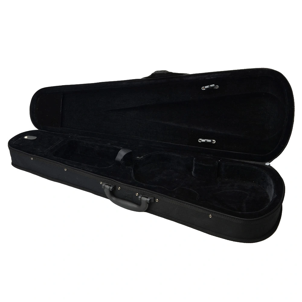 Black Oxford Fabric Violin Case with Triangle Interior - Hard Protective Storage view 2