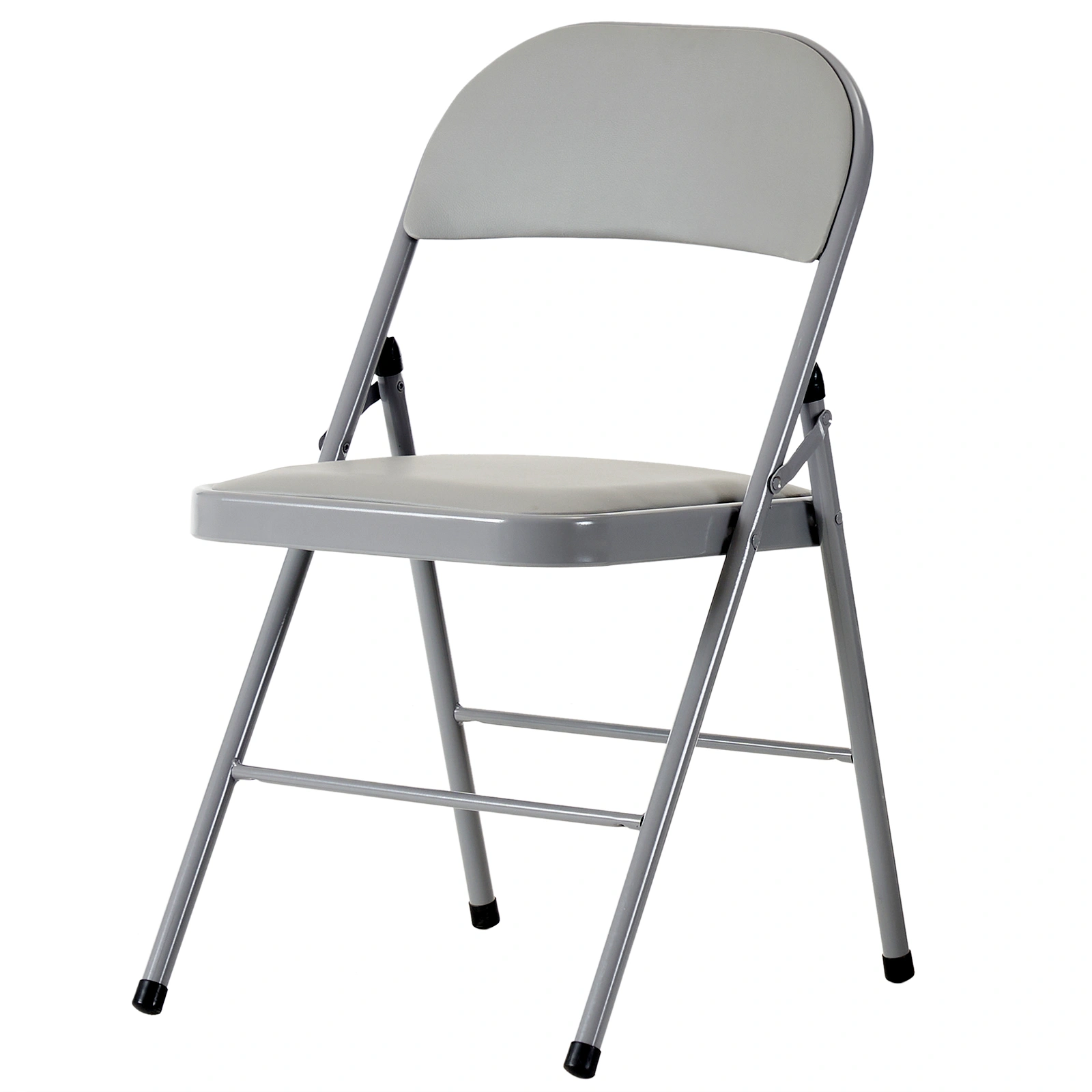 6pcs Elegant Foldable Iron & PVC Chairs for Convention & Exhibition Gray view 13