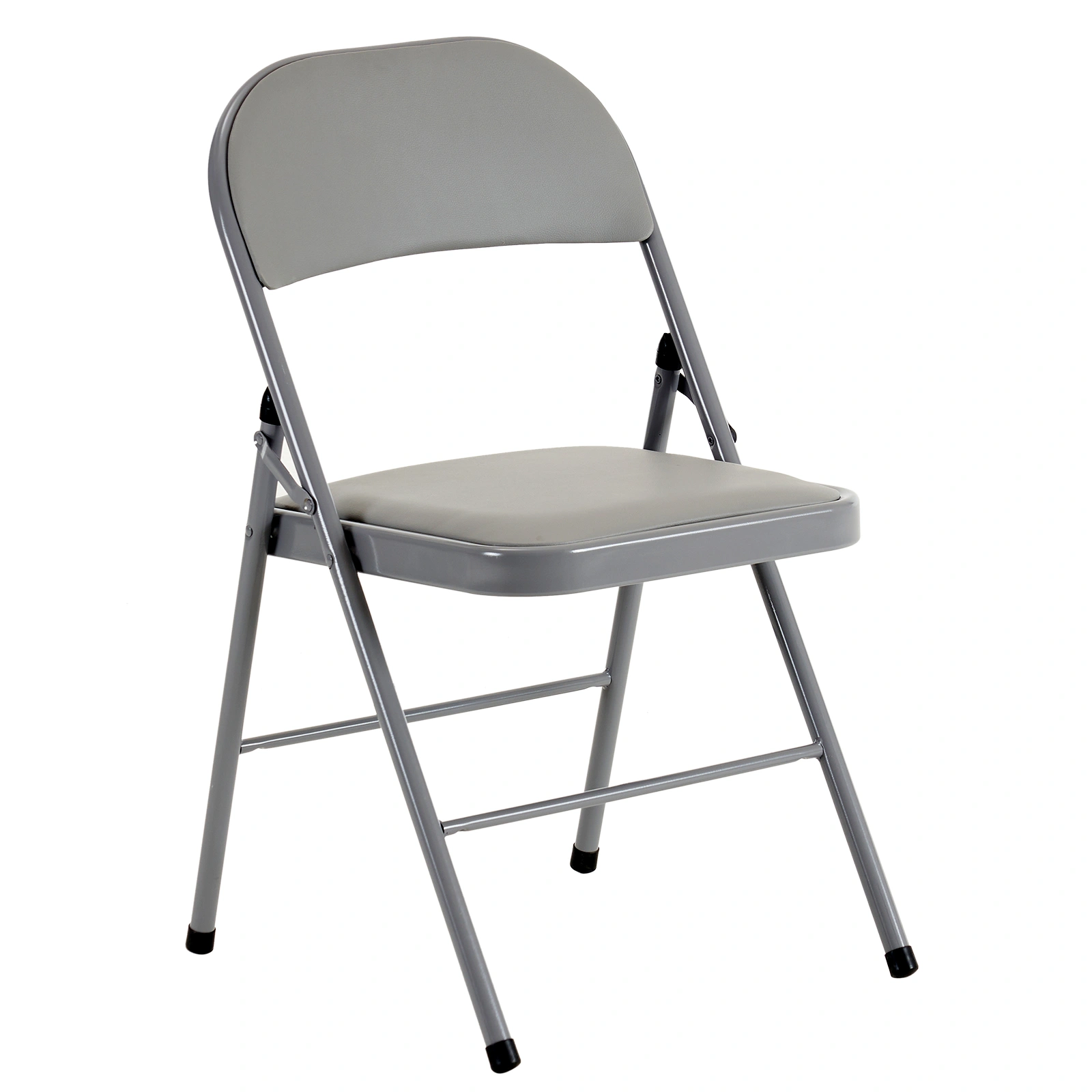 6pcs Elegant Foldable Iron & PVC Chairs for Convention & Exhibition Gray view 15