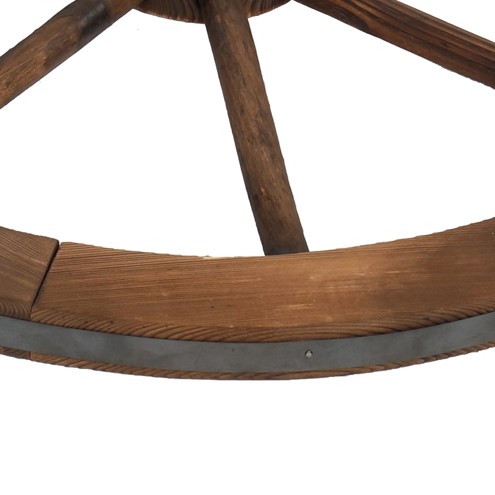 2pcs 24-Inch Old Western Style Garden Art Wall Decor Wooden Wagon Wheel Brown view 17
