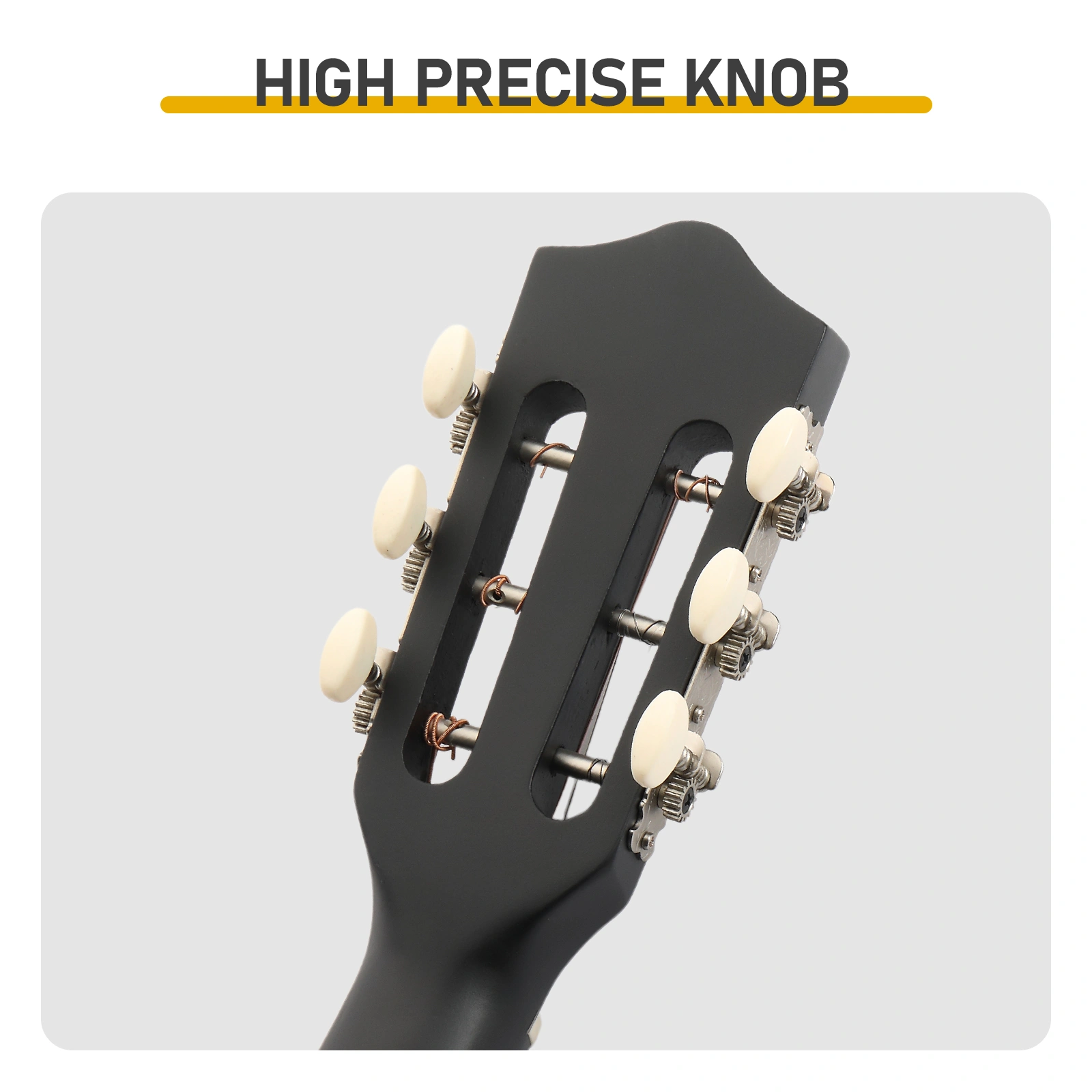 Matte Black 38-inch Round Acoustic Guitar with Picks, Strings, Capo, Case, Tuner, and Strap view 9
