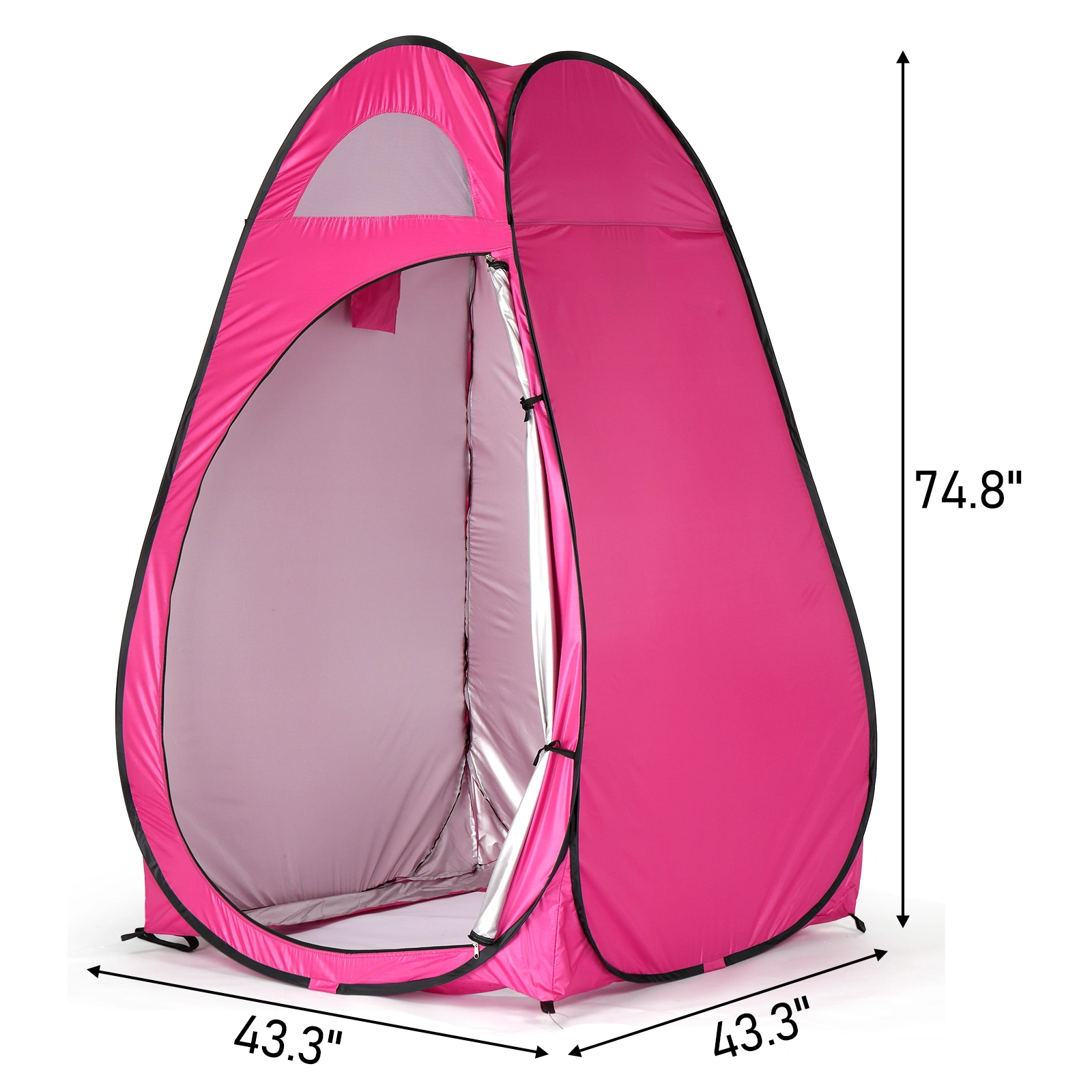Portable Outdoor Pop-up Toilet Dressing Fitting Room Privacy Shelter Tent Pink view 7
