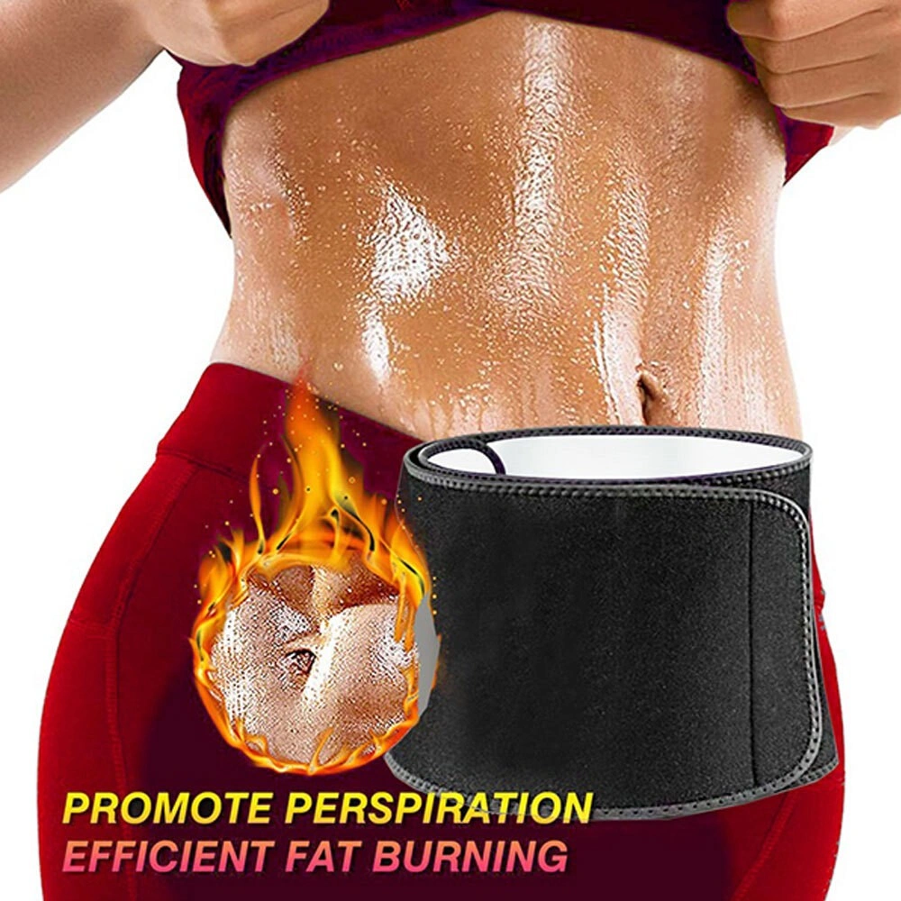 Waist Trimmer Belt Body Shaper Weight Loss Girdle Waist Trainer with Phone Pocket, Black Silver, Adjustable Fitness Corset for Women view 2