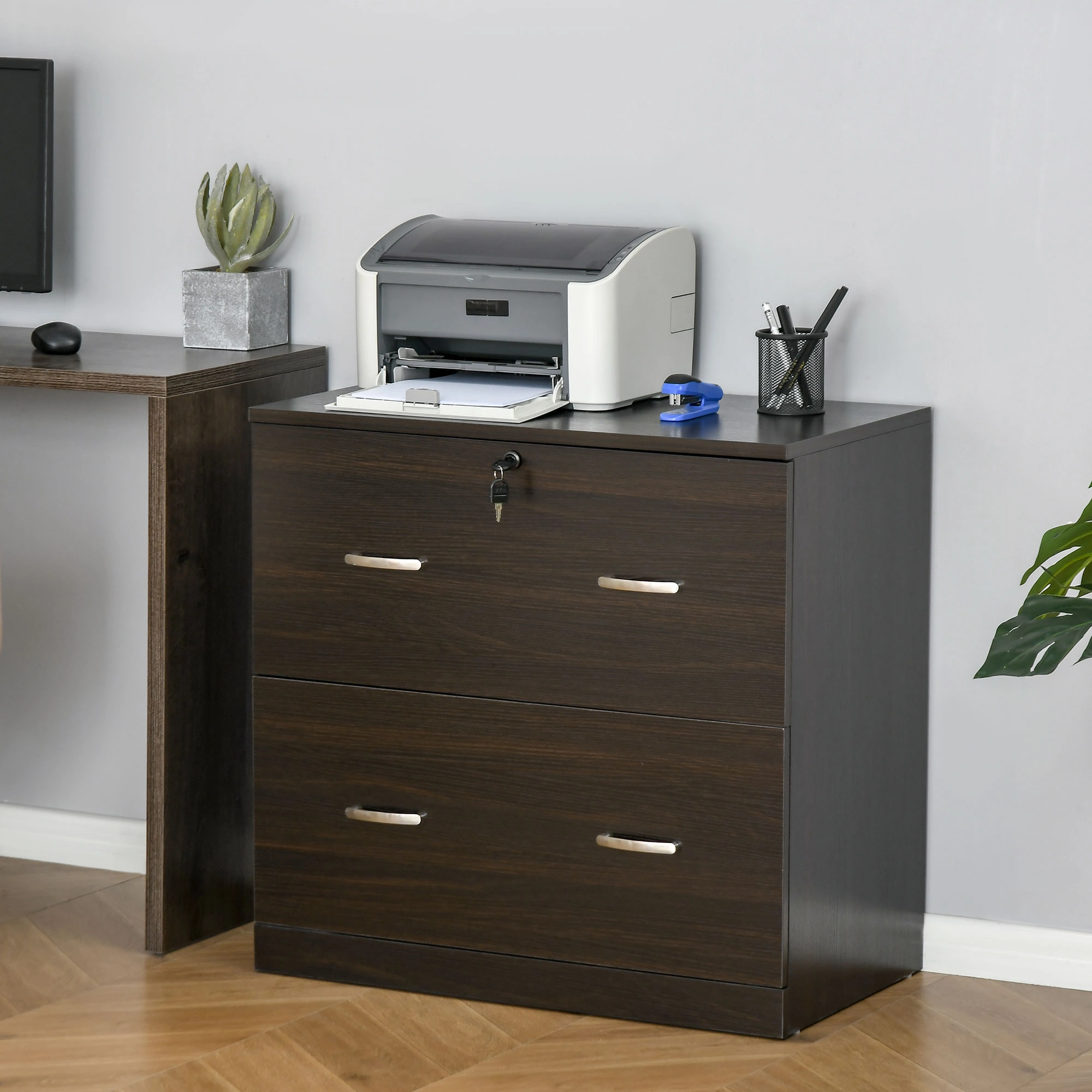 File Cabinet Locking Storage Drawer Organizer Metal Office Home Desktop Cube