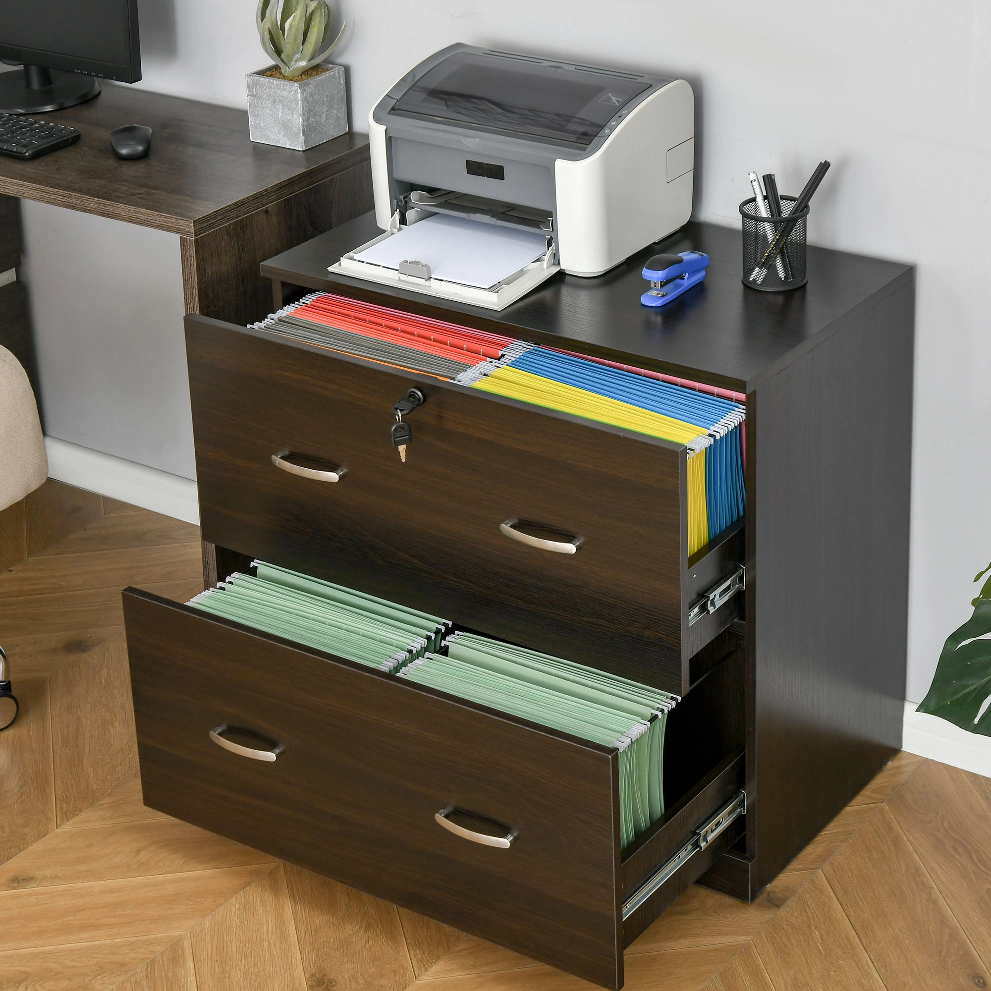 File Cabinet Locking Storage Drawer Organizer Metal Office Home Desktop Cube view 7
