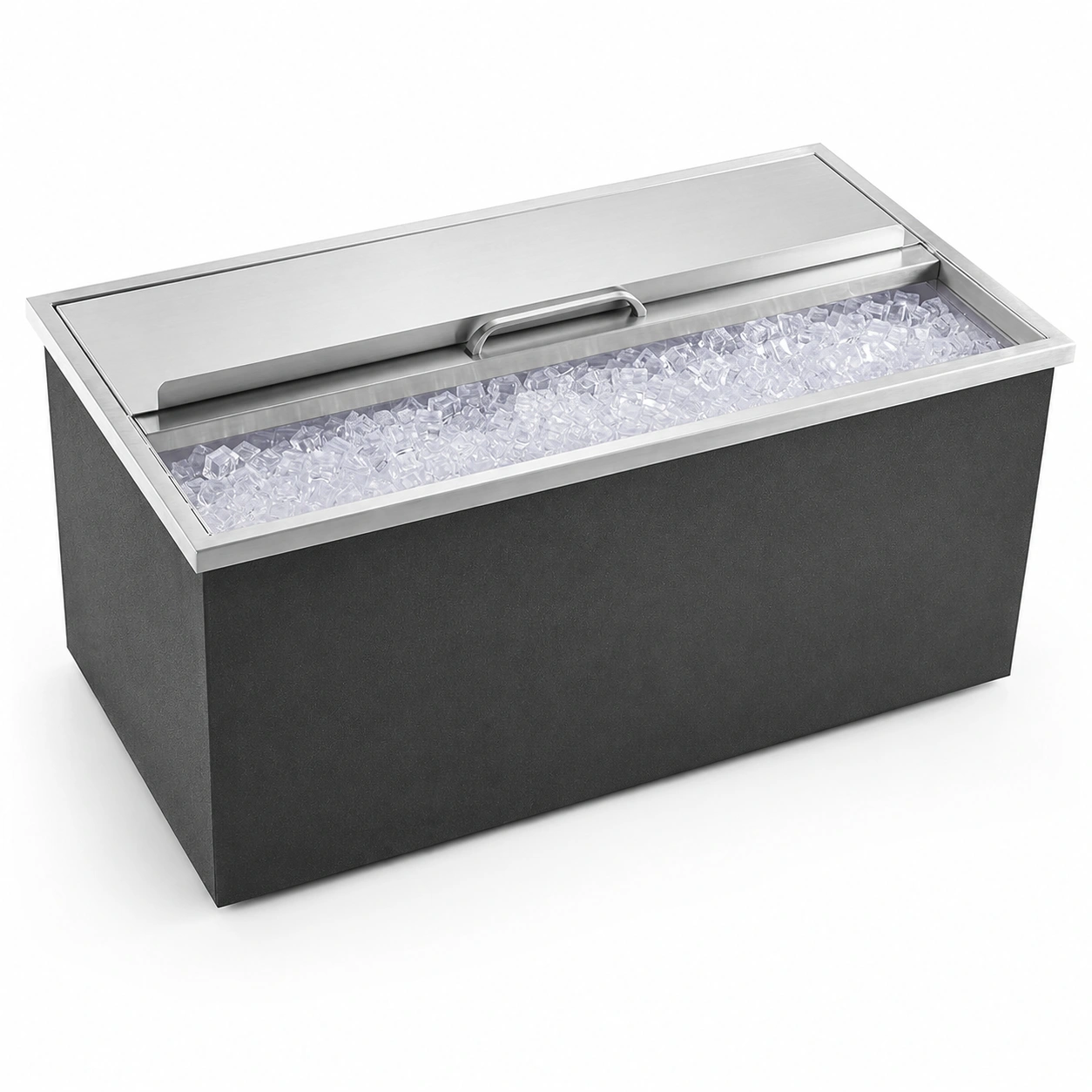 Drop-In Ice Chest, Stainless Steel Ice Storage Box with Sliding Lid and Drain Hose, Ice Bin for Chilled Wine, Beer, Beverage (36 x 18 x 14 Inches) view 8