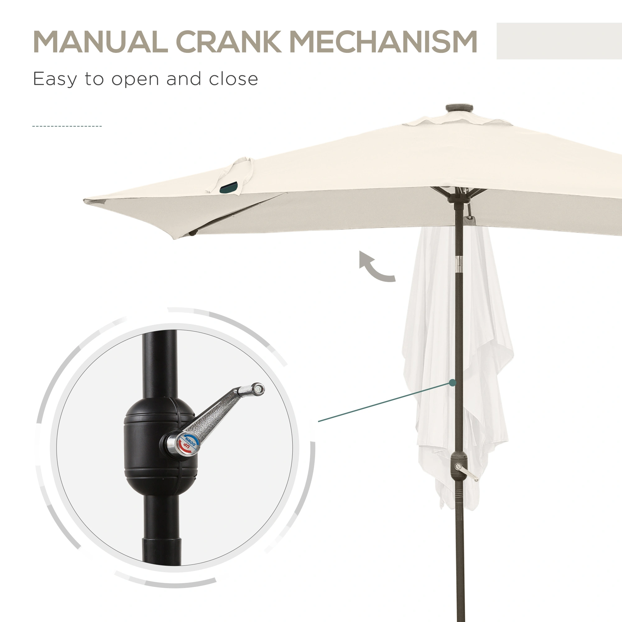 UV Protection Outdoor Beach Umbrella Portable Sun Shade Canopy for Camping Patio Garden Portable Design Durable Construction