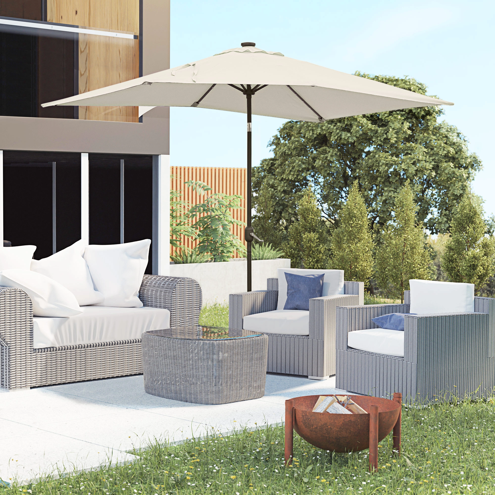UV Protection Outdoor Beach Umbrella Portable Sun Shade Canopy for Camping Patio Garden Portable Design Durable Construction view 3