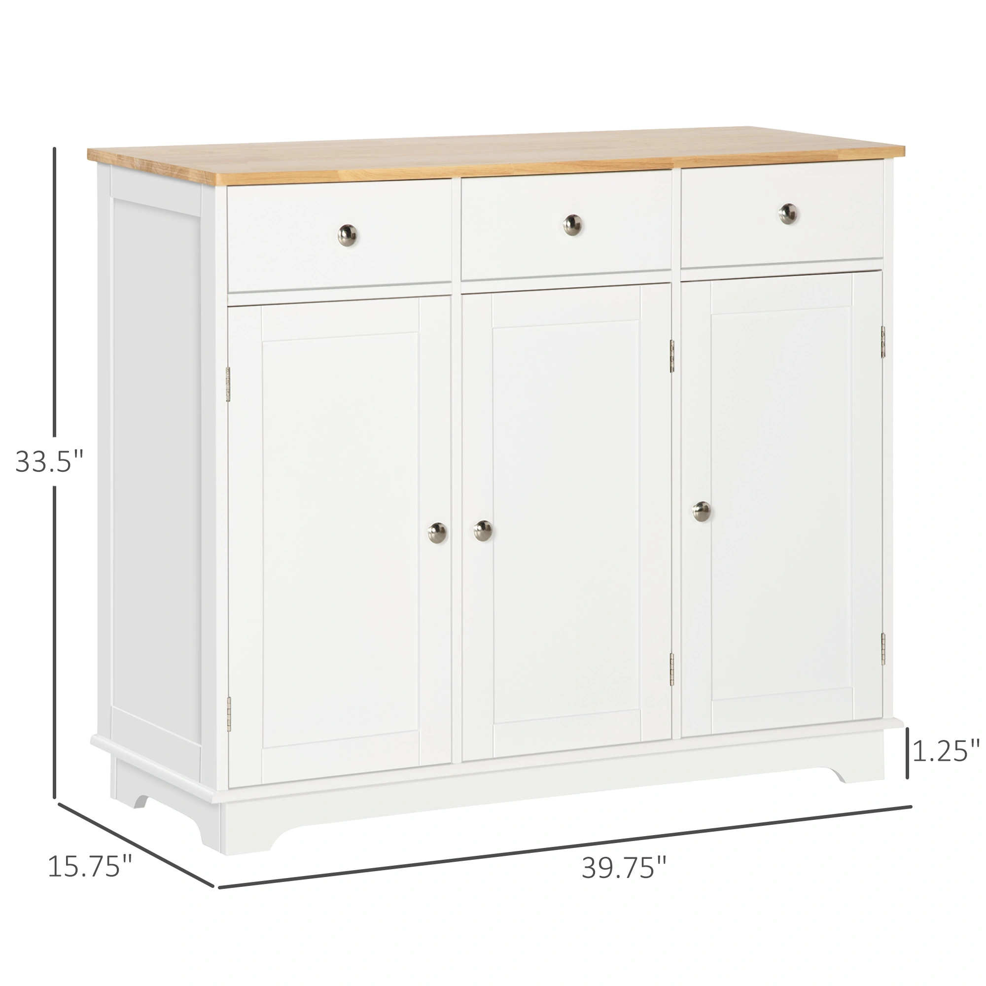 Modern Kitchen Storage Cabinet with Doors, Freestanding Pantry Cupboard, Countertop Organizer Cabinet view 2