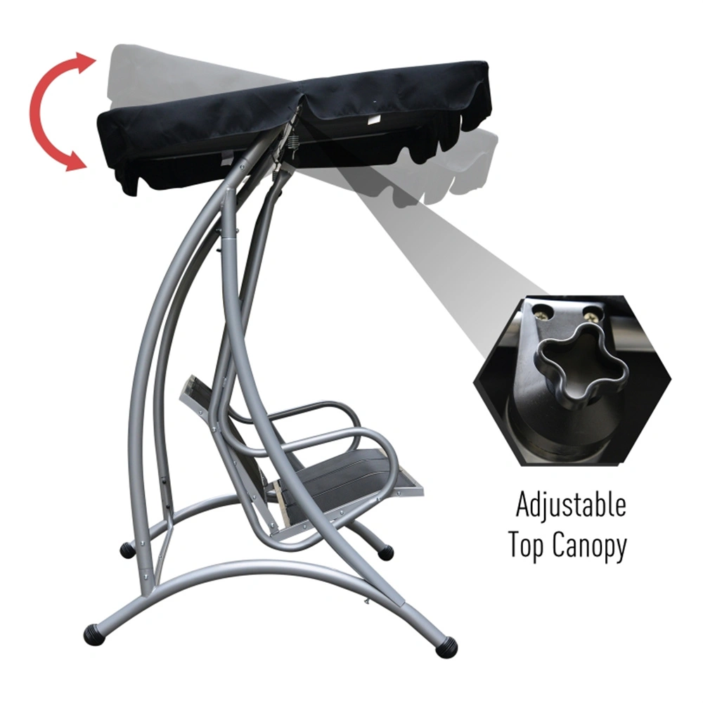 Outdoor Patio Swing Chair with Canopy Comfort Seating Garden Backyard view 4
