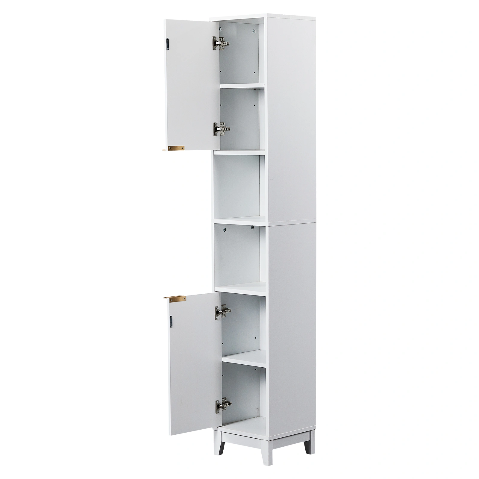 White particleboard with melamine veneer and MDF grid vacuum forming, 30*28*170cm, two doors and two shelves, bathroom vanity view 9