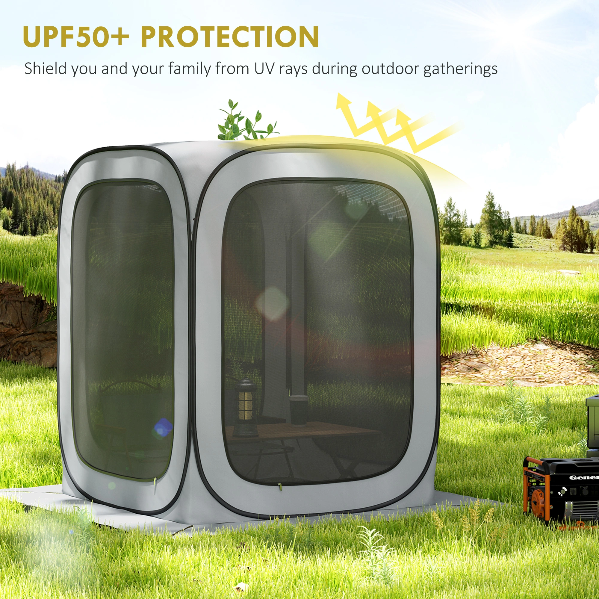 Heavy Duty Outdoor Storage Tent, 120-Gallon Waterproof Garden Tool Shed, Portable Garage Solution view 3
