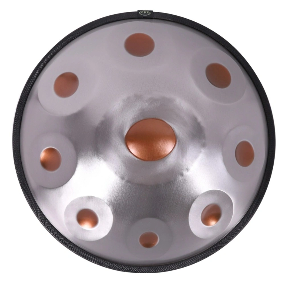 9 Note Gold-Eye Handpan Drum, Solid Color Steel Percussion Instrument, Decorative Hanger Drum for Home Office & Music