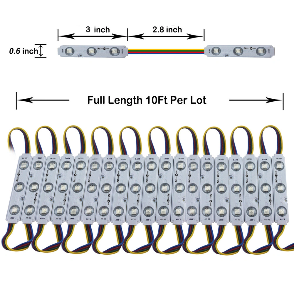 RGB SMD 5050 3 LED Strip Light Module 12V Sign Channel Letters Lamp with Controller for Store Window Display view 12
