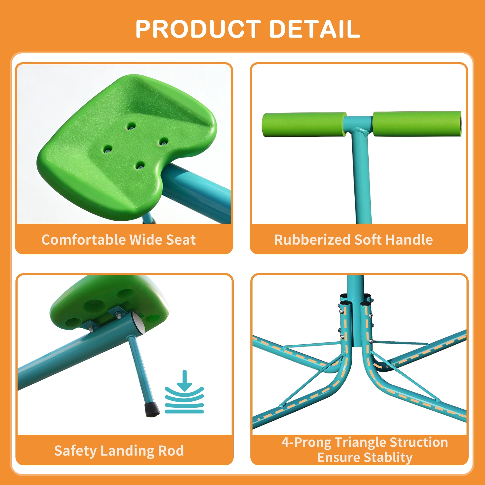 Seesaw,Swiveling 360 Degrees Toddlers Sit and Spin Teeter Totter, Kids Outdoor Play Equipment for Backyard Playground view 2