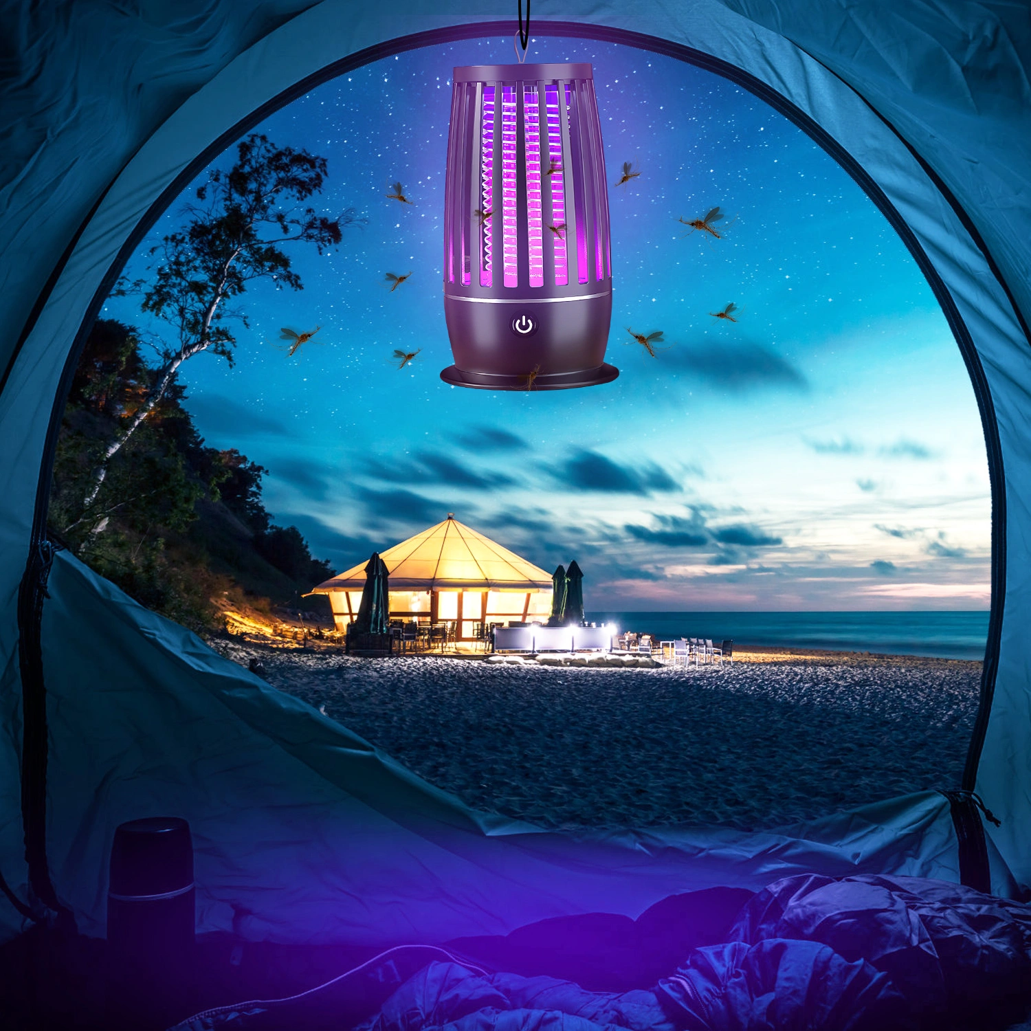 Rechargeable Mosquito Killer Lamp with Night Light, UV Bug Zapper & Strap, 1615 sq ft Range for Indoor Outdoor Use view 9