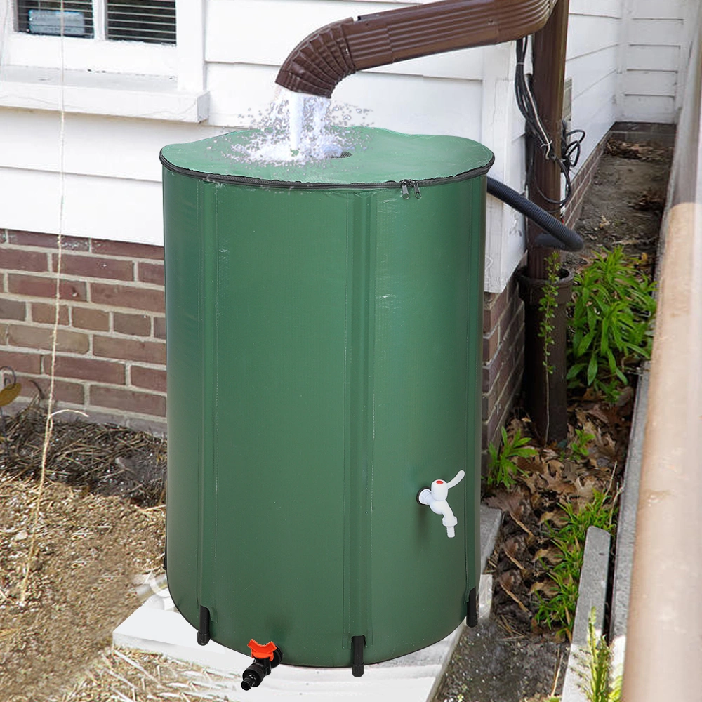 132 Gallon Folding Rain Barrel Water Collector - Green Foldable Outdoor Water Storage Tank for Garden & Yard view 11