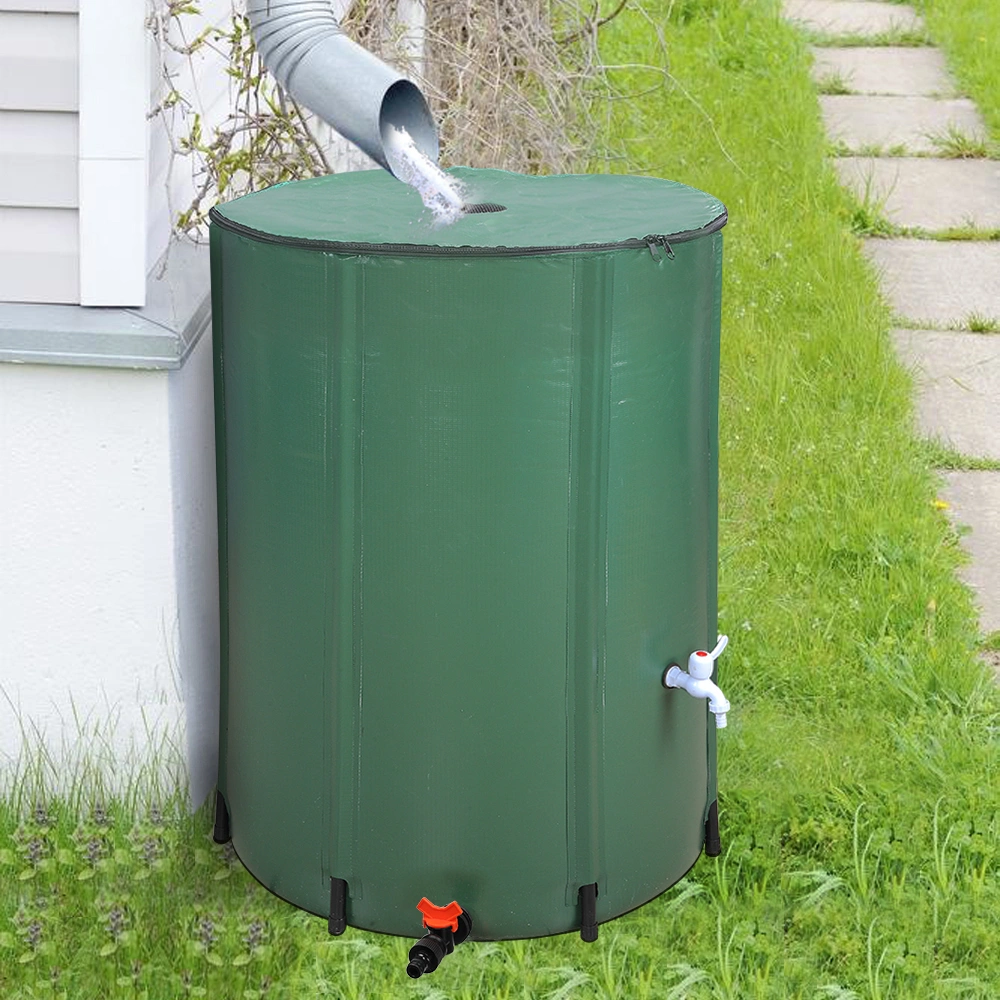 132 Gallon Folding Rain Barrel Water Collector - Green Foldable Outdoor Water Storage Tank for Garden & Yard view 12