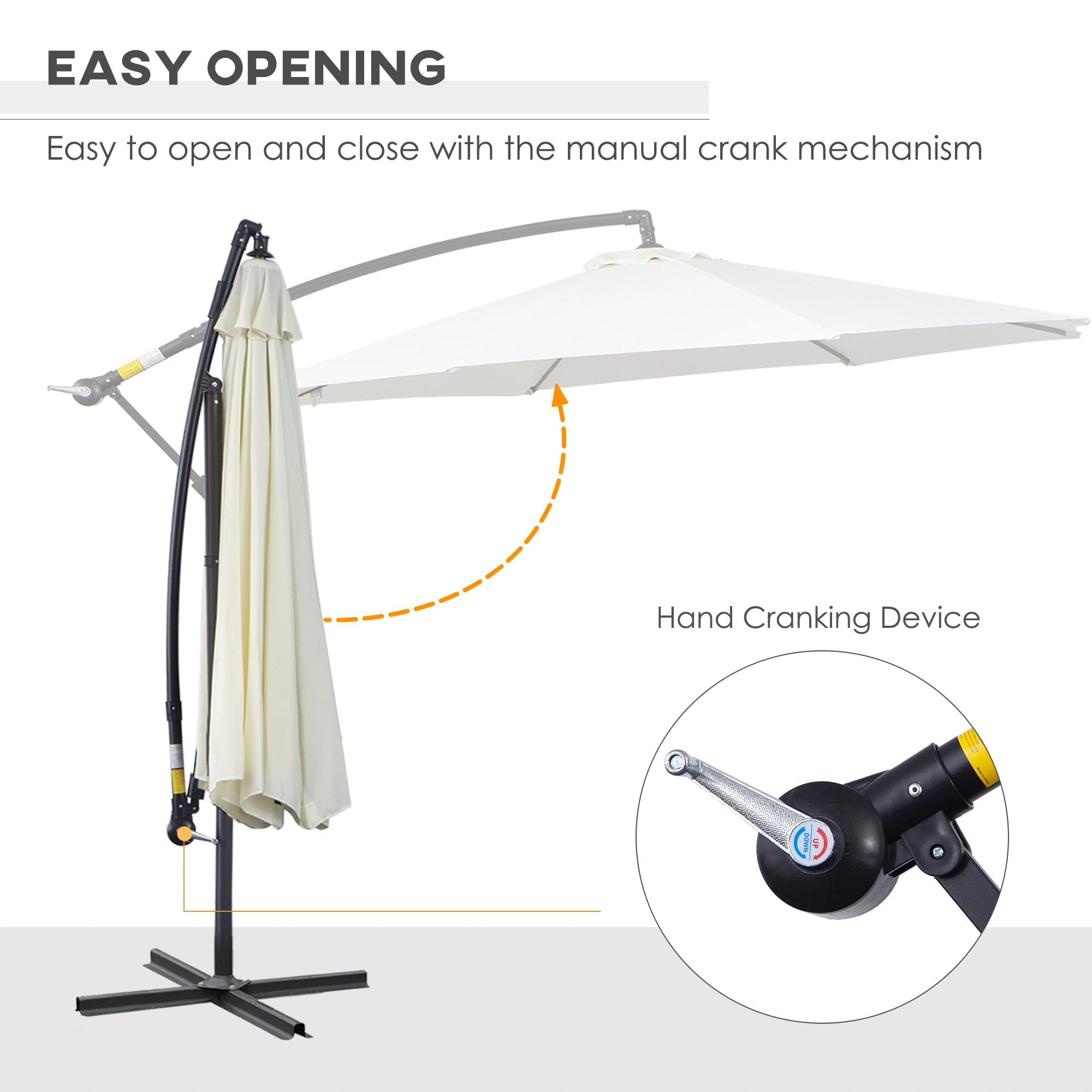 Large Outdoor Patio Umbrella 9ft Garden Market Umbrella Wind Resistant UV Protection for Terrace Balcony view 2