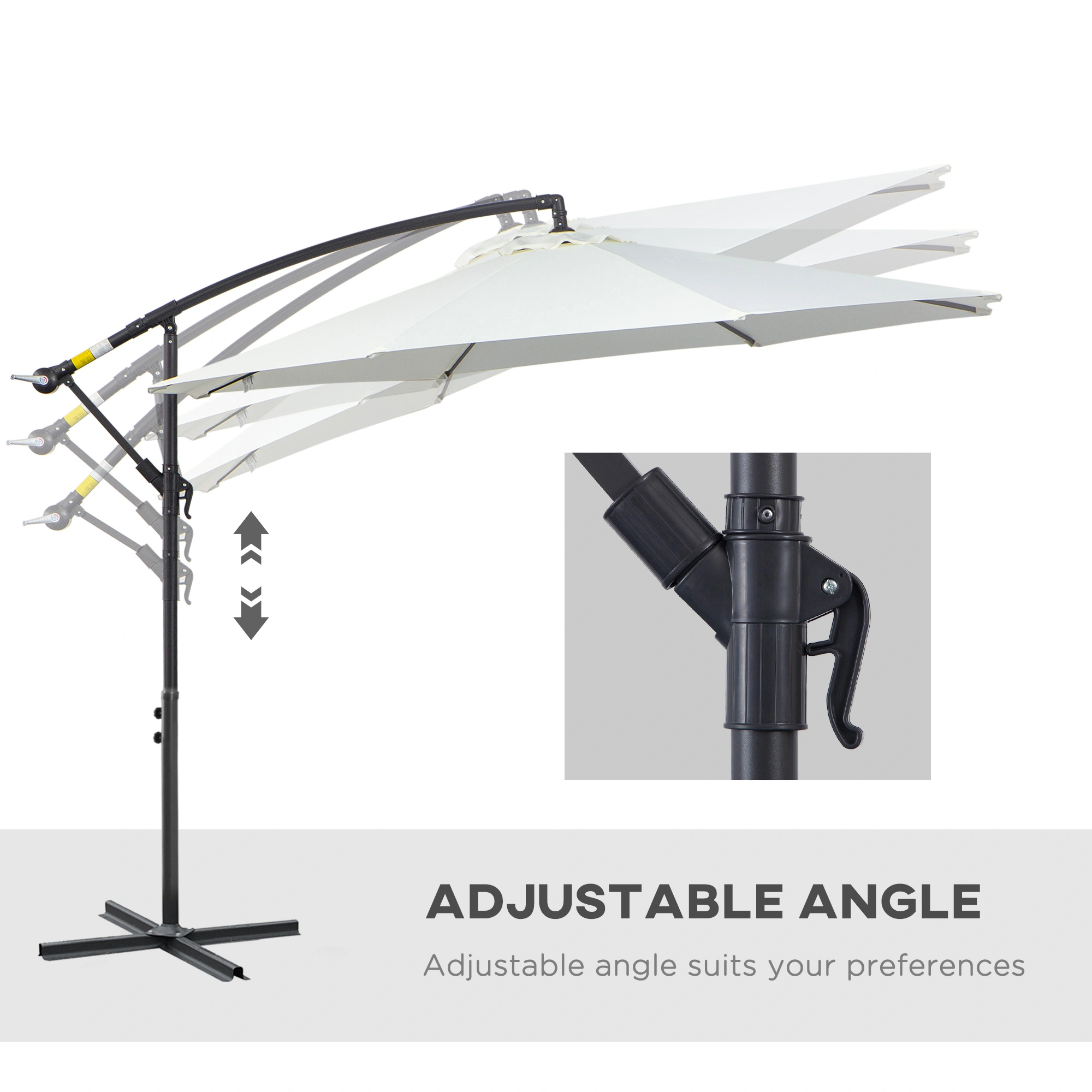Large Outdoor Patio Umbrella 9ft Garden Market Umbrella Wind Resistant UV Protection for Terrace Balcony view 3