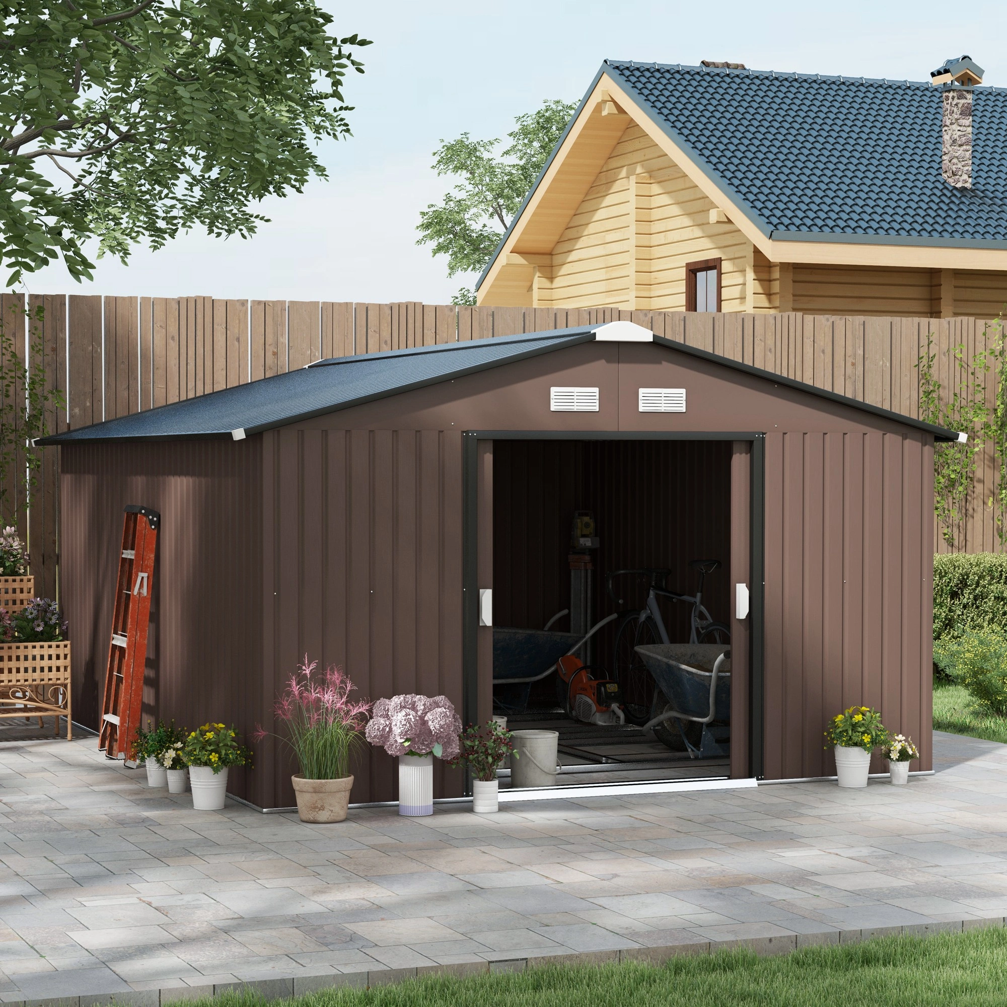 Outdoor Garden Shed - Heavy-Duty Resin Storage Shed with Door, Weather-Resistant Outdoor Garden Shed view 3