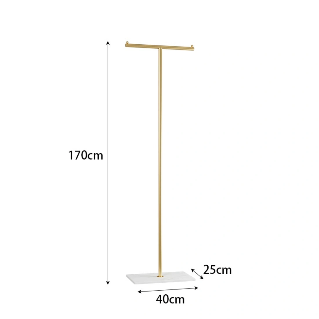 Clothing Rack, Golden Metal Freestanding Heavy Duty Clothes Rack with Marble Base, Multipurpose Garment Hanger for Bedroom, Hat, Scarf, Jacket, view 3