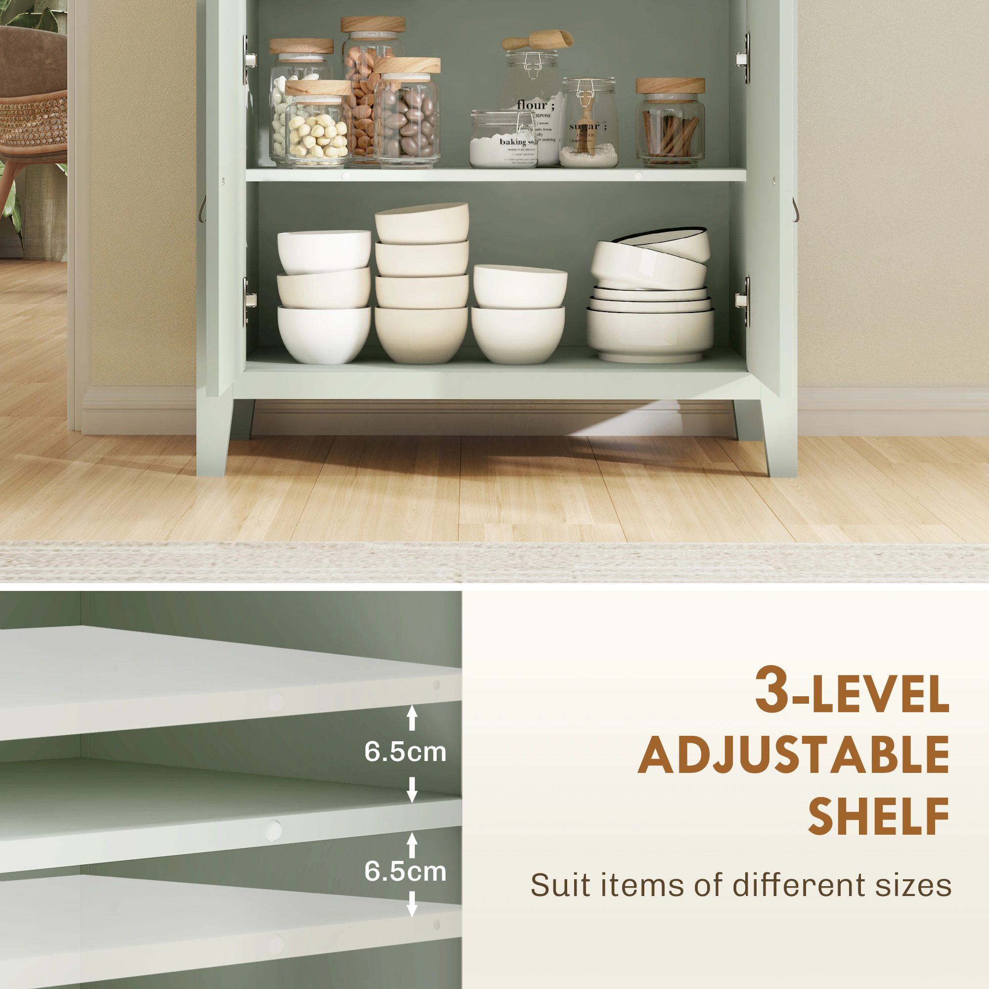 3-Drawer Shoe Storage Cabinet, Tall Entryway Organizer with Sliding Doors, Modern Home Hallway Shoe Rack view 3