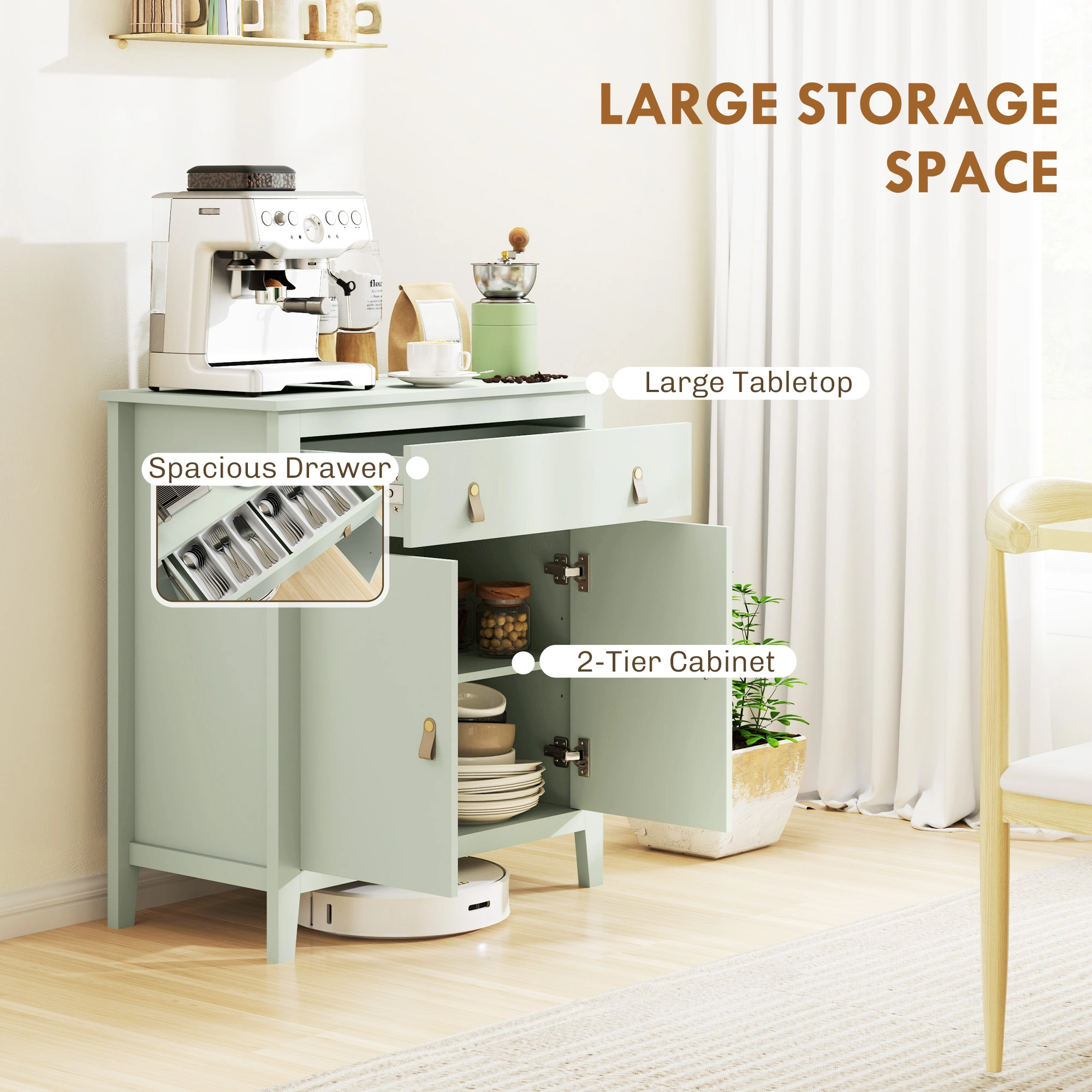 3-Drawer Shoe Storage Cabinet, Tall Entryway Organizer with Sliding Doors, Modern Home Hallway Shoe Rack view 4