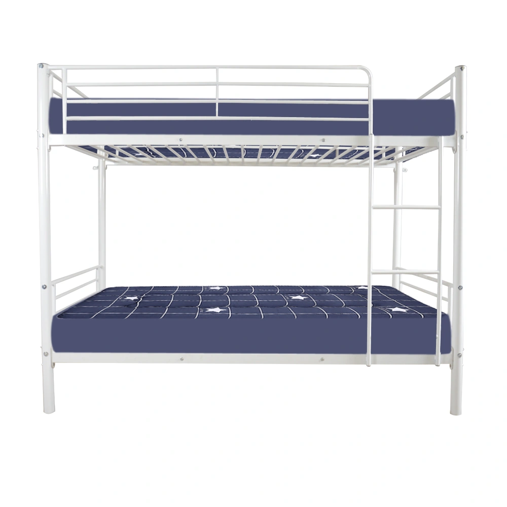 Iron Bed Bunk Bed with Ladder for Kids Twin Size White view 13