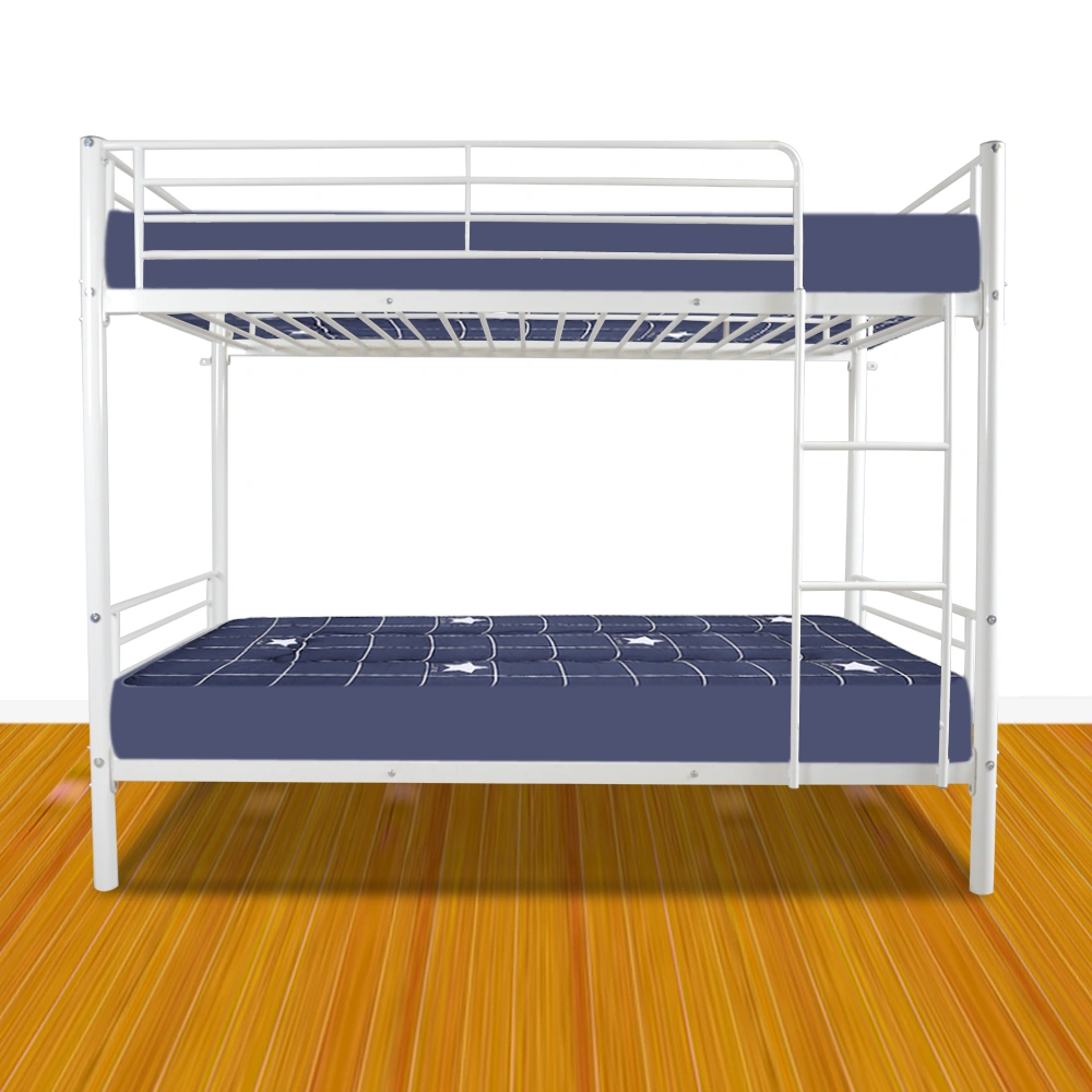 Iron Bed Bunk Bed with Ladder for Kids Twin Size White view 15