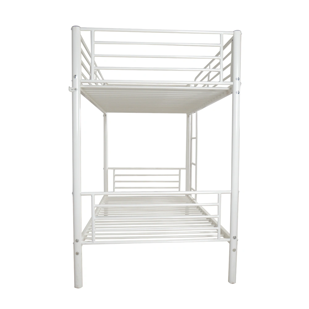 Iron Bed Bunk Bed with Ladder for Kids Twin Size White view 7