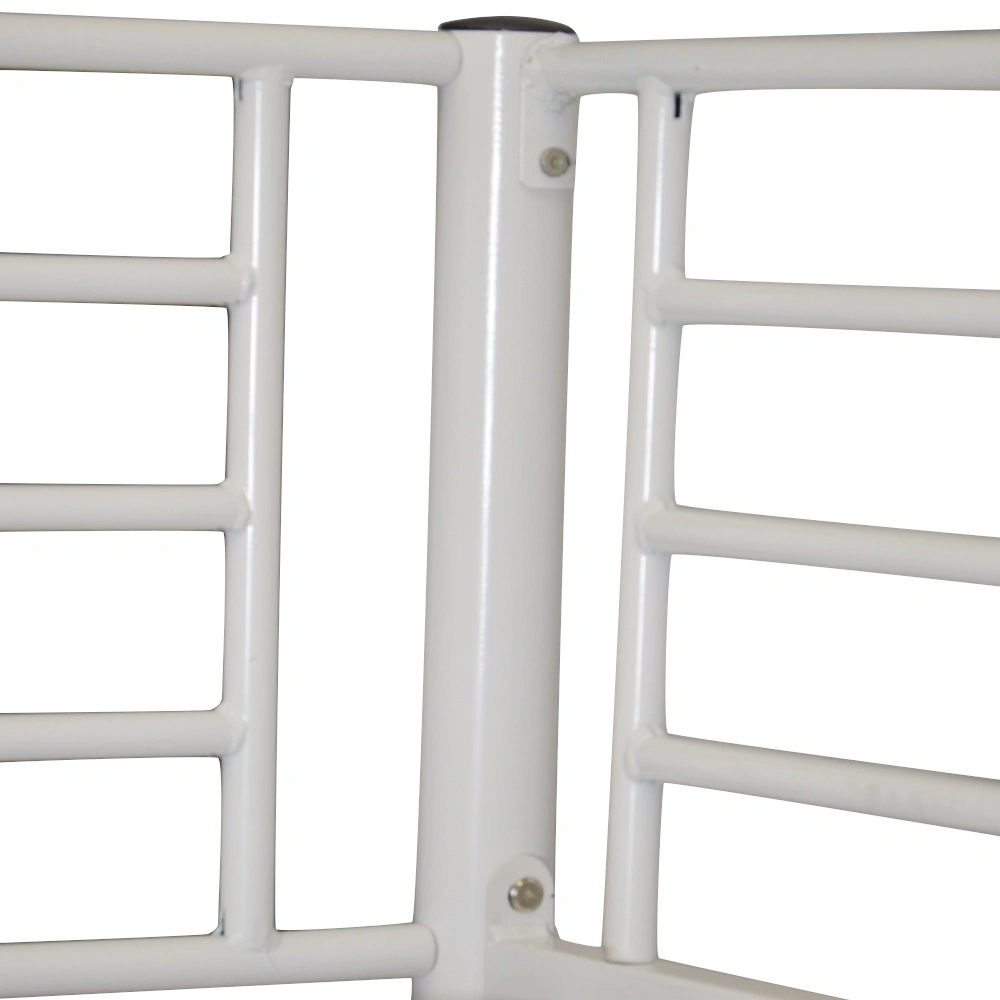 Iron Bed Bunk Bed with Ladder for Kids Twin Size White view 8