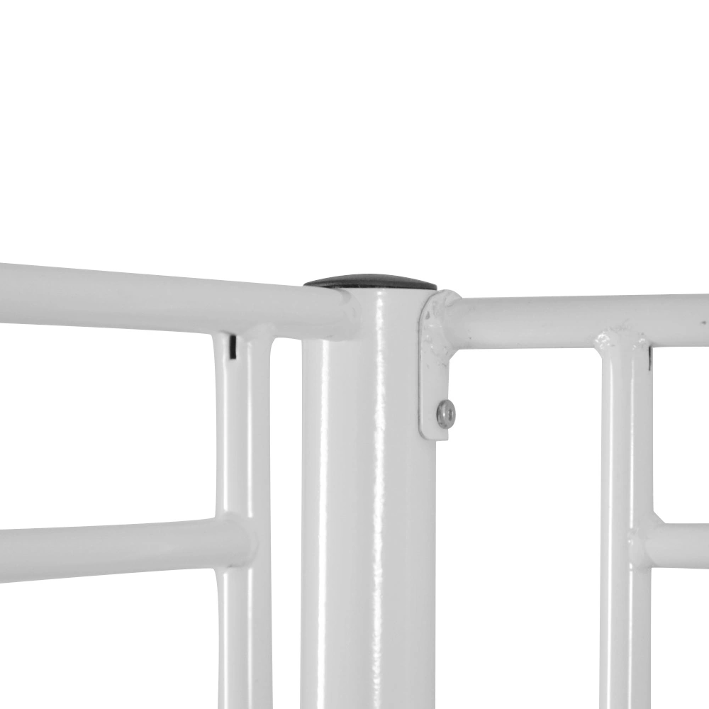 Iron Bed Bunk Bed with Ladder for Kids Twin Size White view 9