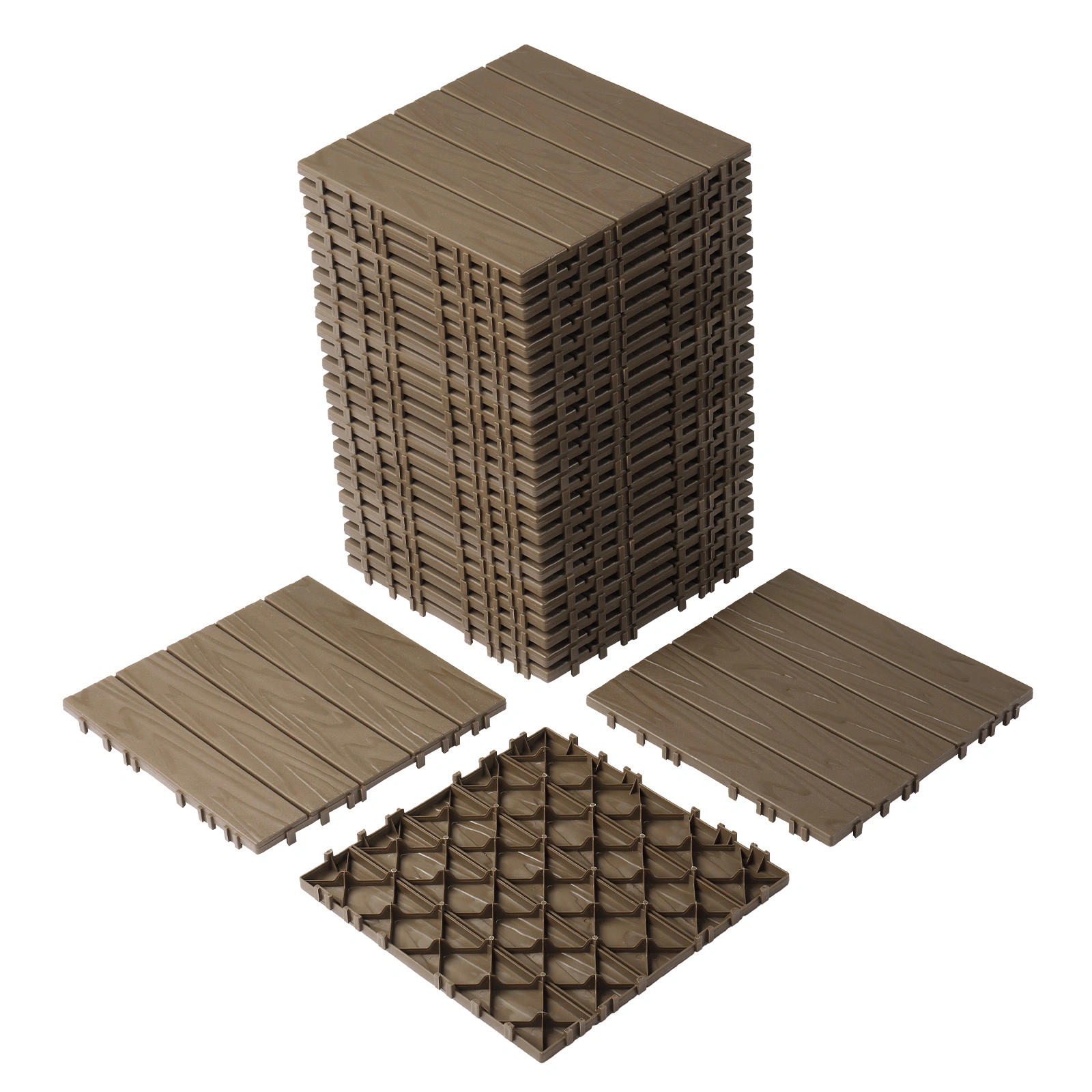 Plastic Interlocking Deck Tiles, 27 Pack, 11.8"x11.8" Waterproof Flooring Tiles for Indoor and Outdoor, Patio Floor Decking Tiles for Porch Poolside Balcony Backyard view 8