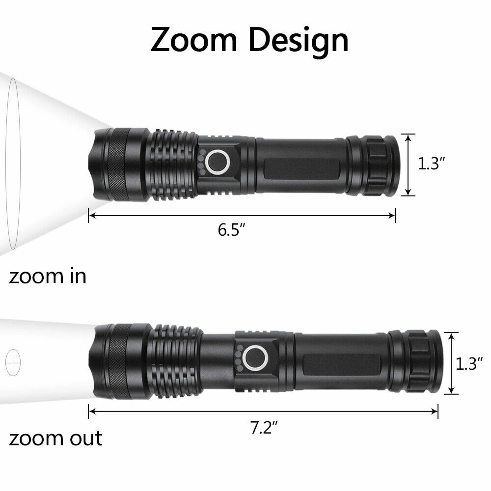 USB Rechargeable LED Flashlight 5-Mode for Outdoor Camping Hiking view 3