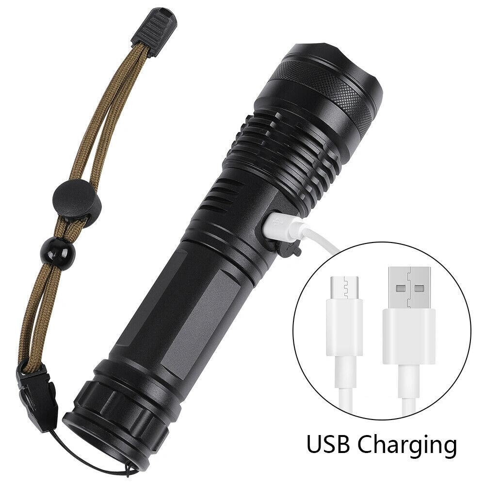 USB Rechargeable LED Flashlight 5-Mode for Outdoor Camping Hiking view 4