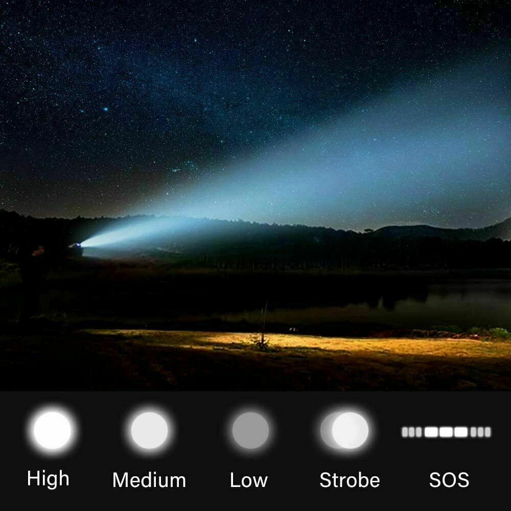 USB Rechargeable LED Flashlight 5-Mode for Outdoor Camping Hiking view 5