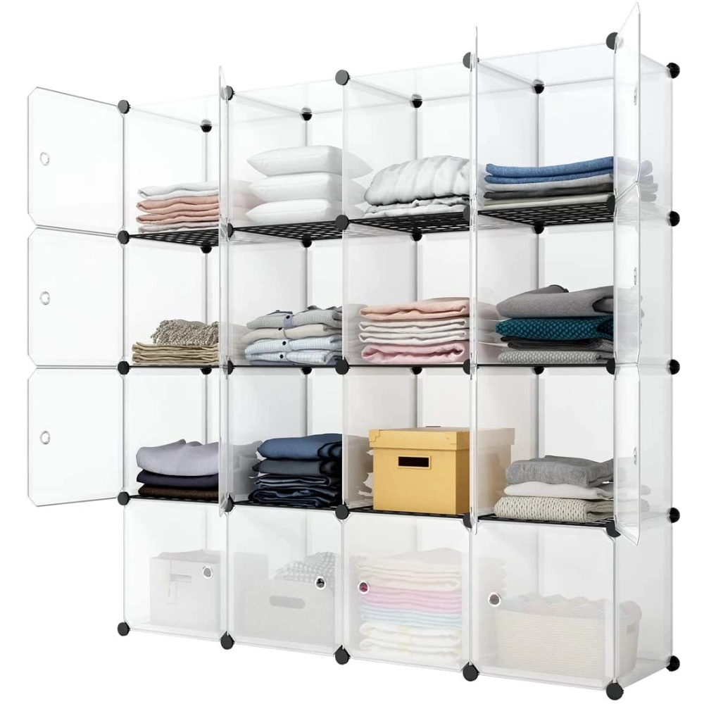 16-Cube Storage Shelf Cube Shelving Bookcase Organizer Closet Toy Cabinet White view 2