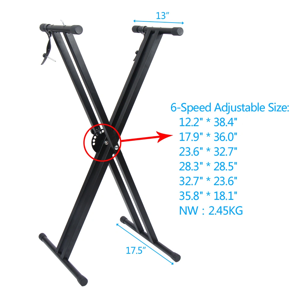 Dual-tube X-Shape Keyboard Stand Black view 11