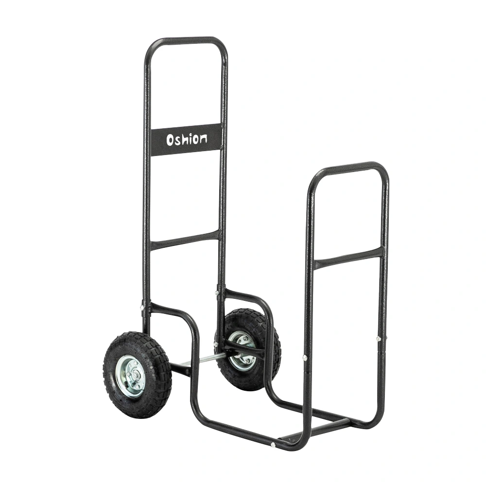 Firewood Cart 220LBS with Large Wheels, Fireplace Log Rolling Caddy Hauler, Wood Mover Outdoor Indoor Storage Holder Rack, Heavy Duty view 2