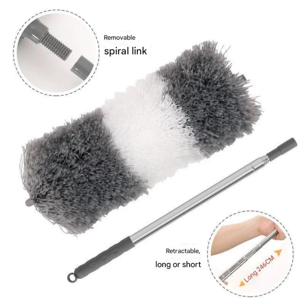 Adjustable Microfiber Duster with Retractable Pole, Removable Dusting Head, Lightweight for High Place Cleaning view 4