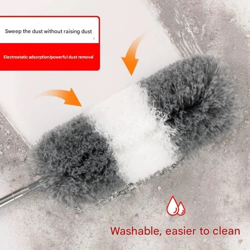 Adjustable Microfiber Duster with Retractable Pole, Removable Dusting Head, Lightweight for High Place Cleaning view 5
