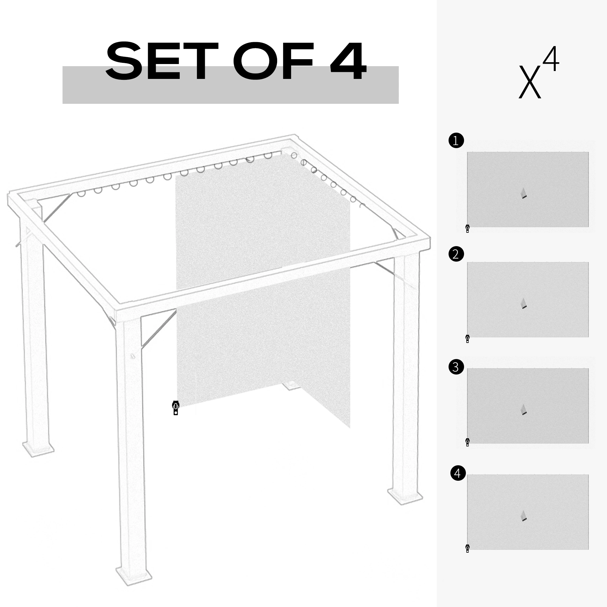 Universal Gazebo Sidewall Mesh Screen Replacement Fits Most Pop-Up Canopy Tents view 3