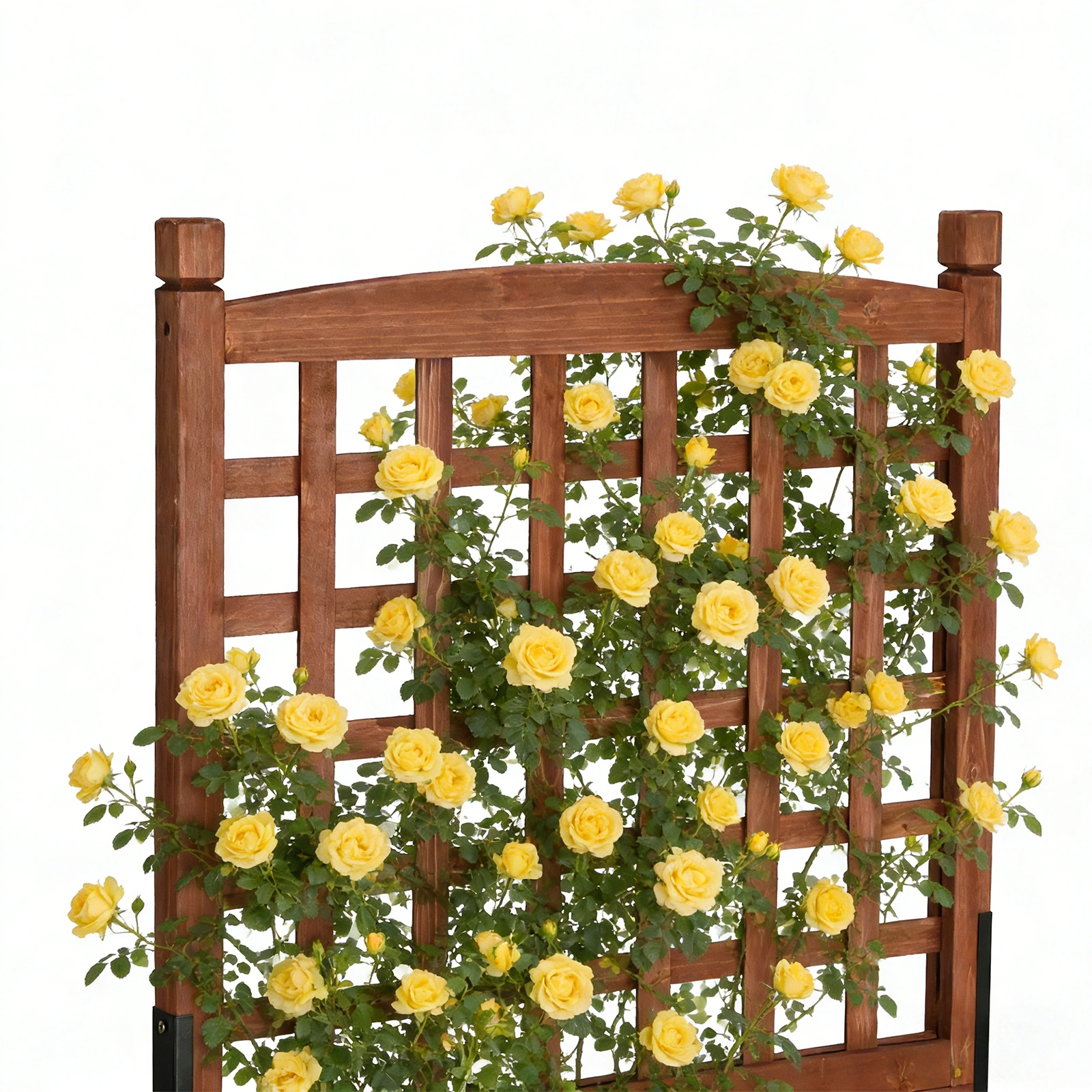 Wooden Planter with Trellis, 50" Tall Elevated Garden Bed Outdoor with Wheels, Freestanding Planter Box with Drainage Holes for Flower, Vegetable, Fruit, Herb in Garden, Patio, Balcony view 18