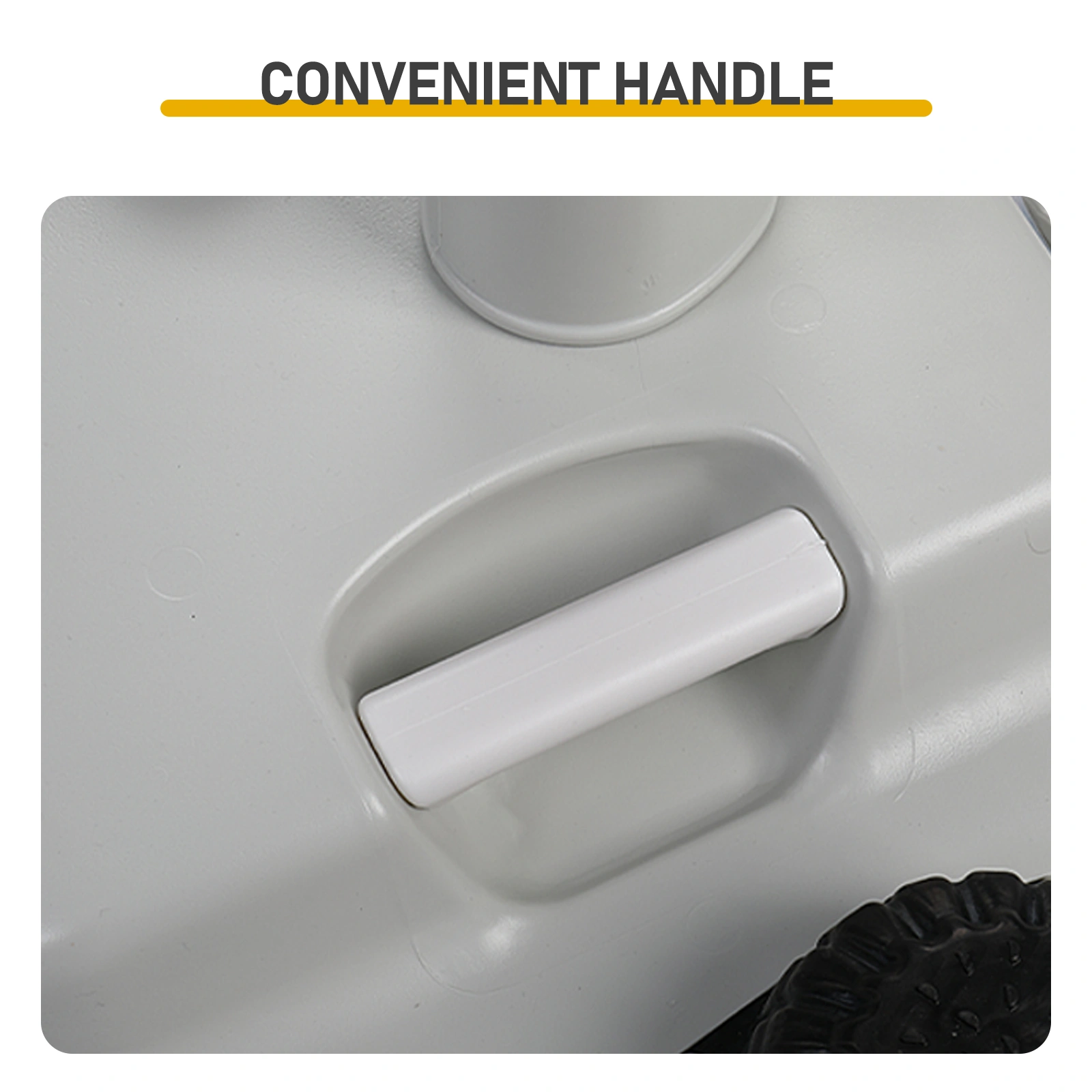 5 Gallon Upgrade Portable RV Toilet with Matching White Lid Ring Waste Holding Tank, Outdoor Hand Wash Station, HDPE Material, White view 20