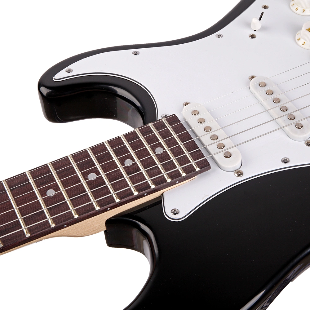 Rosewood Fingerboard Electric Guitar Black w/ White view 14