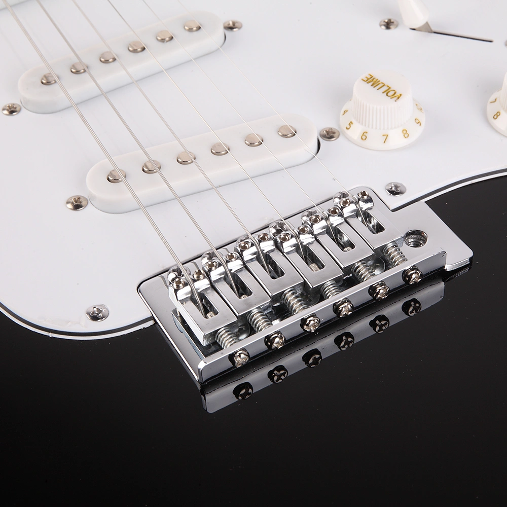 Rosewood Fingerboard Electric Guitar Black w/ White view 17