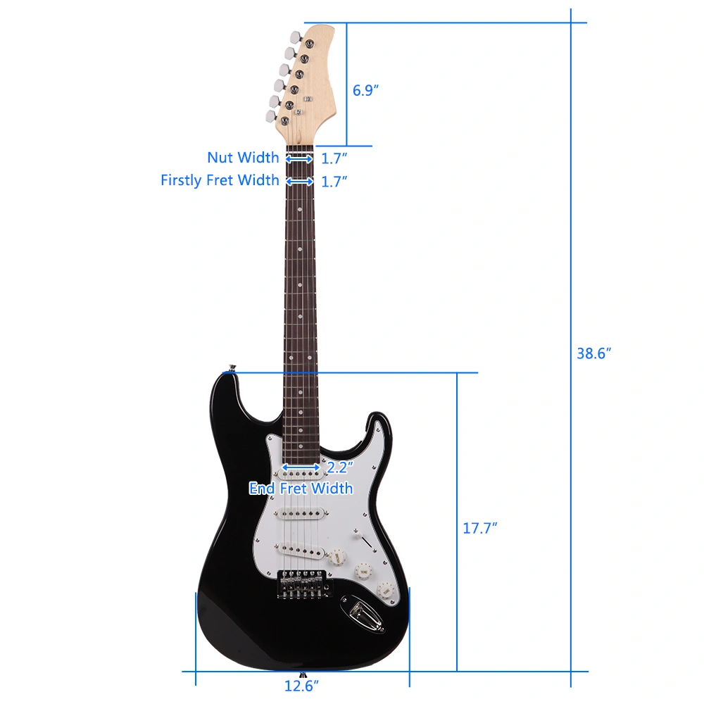 Rosewood Fingerboard Electric Guitar Black w/ White view 18