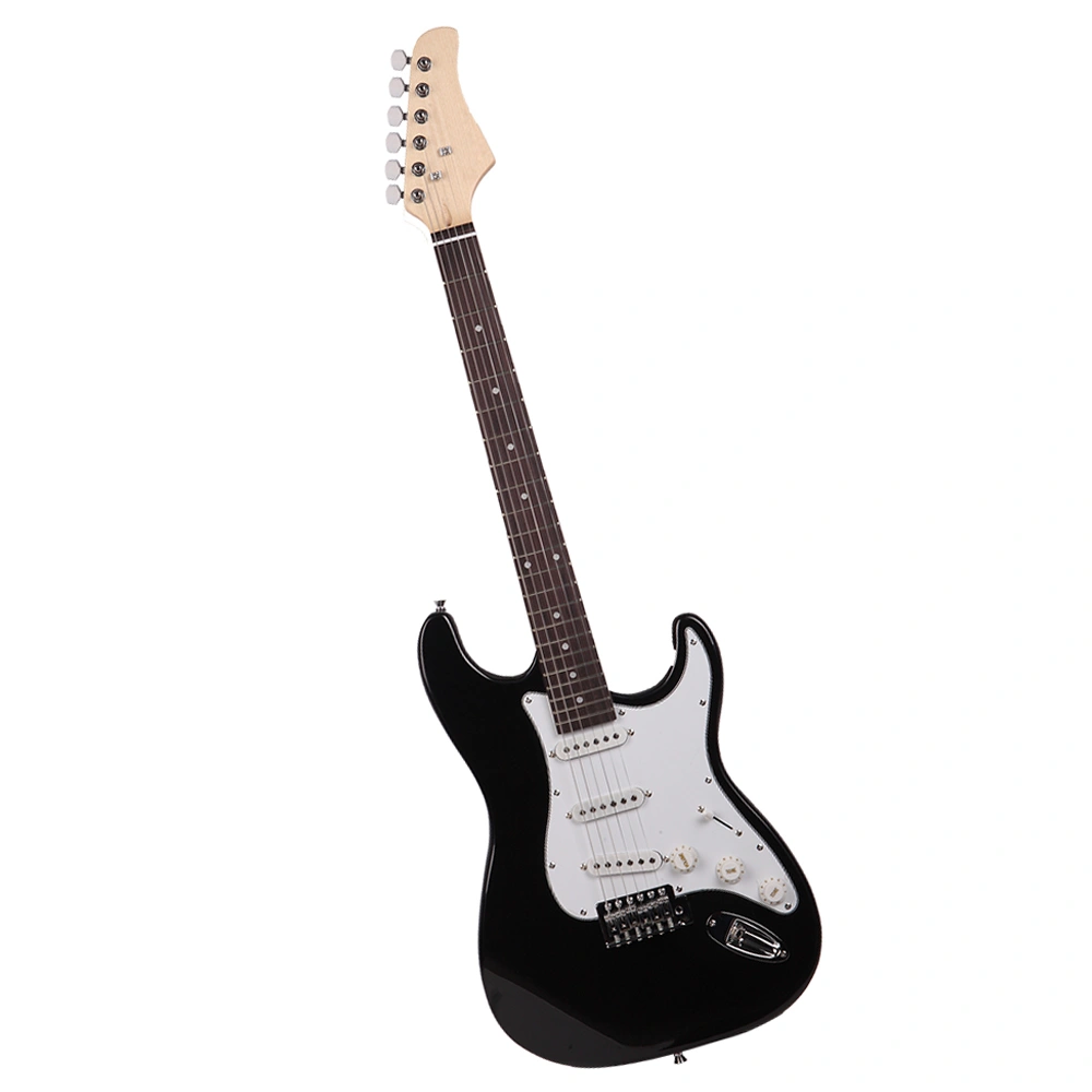 Rosewood Fingerboard Electric Guitar Black w/ White view 3
