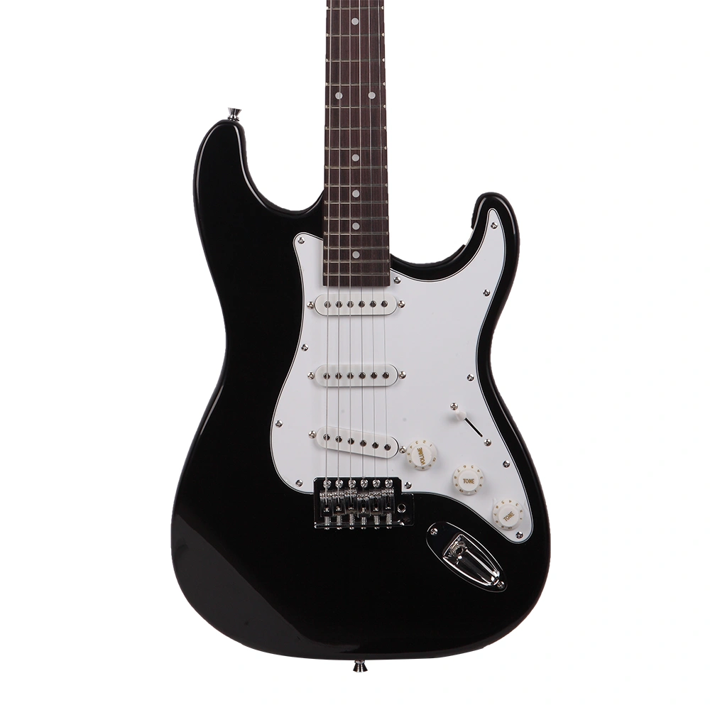 Rosewood Fingerboard Electric Guitar Black w/ White view 4